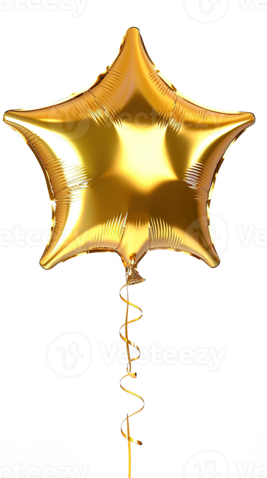 Gold Star Balloon on Transparent png