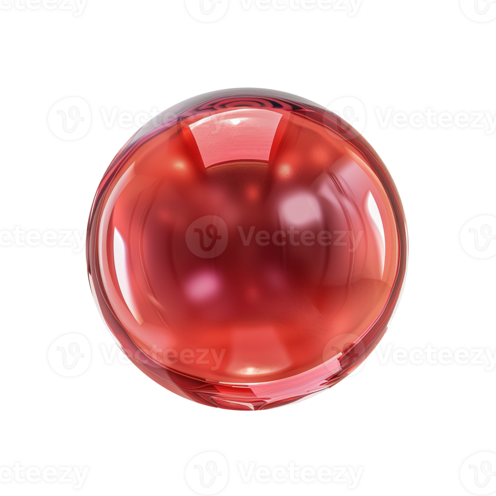 Shiny Red Bubble on Transparent png