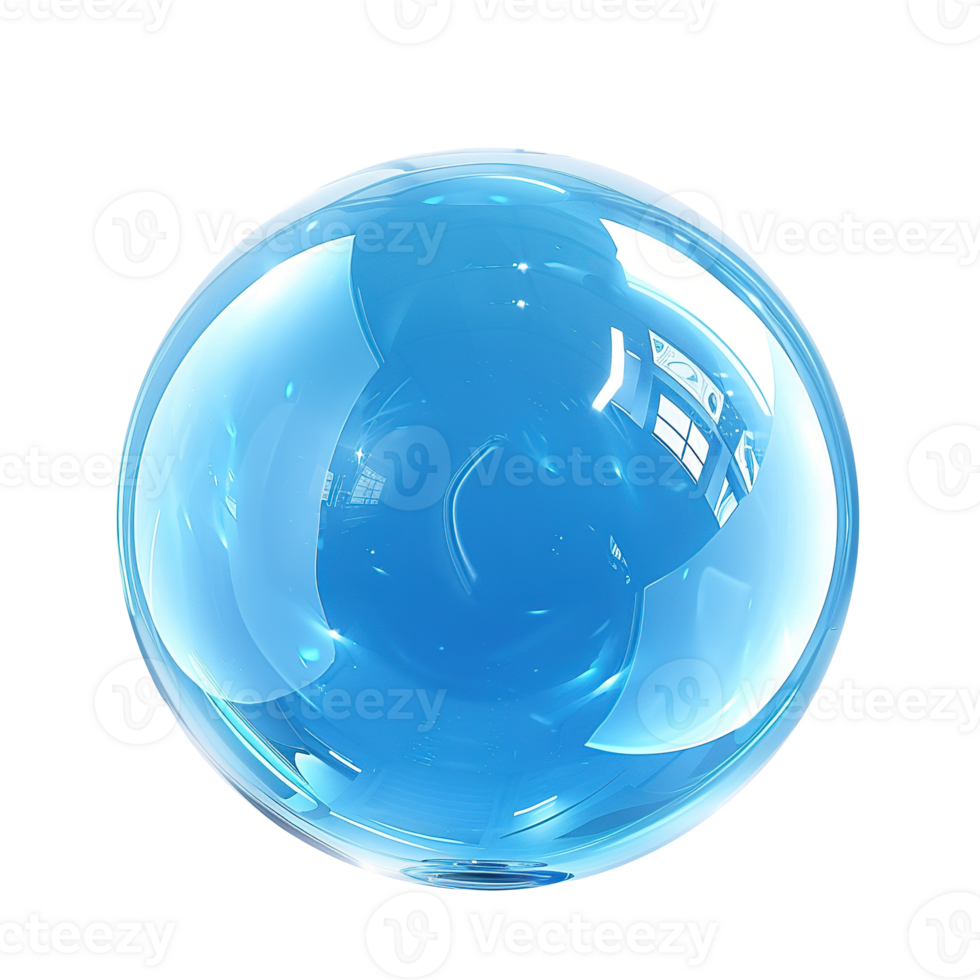 Blue Bubble on Transparent Background - Sphere Ball Bubble Round png