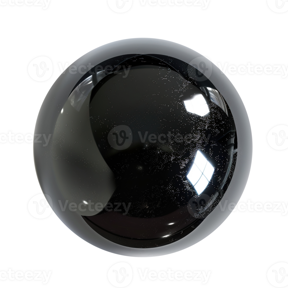 Shiny Black Bubble on Transparent png