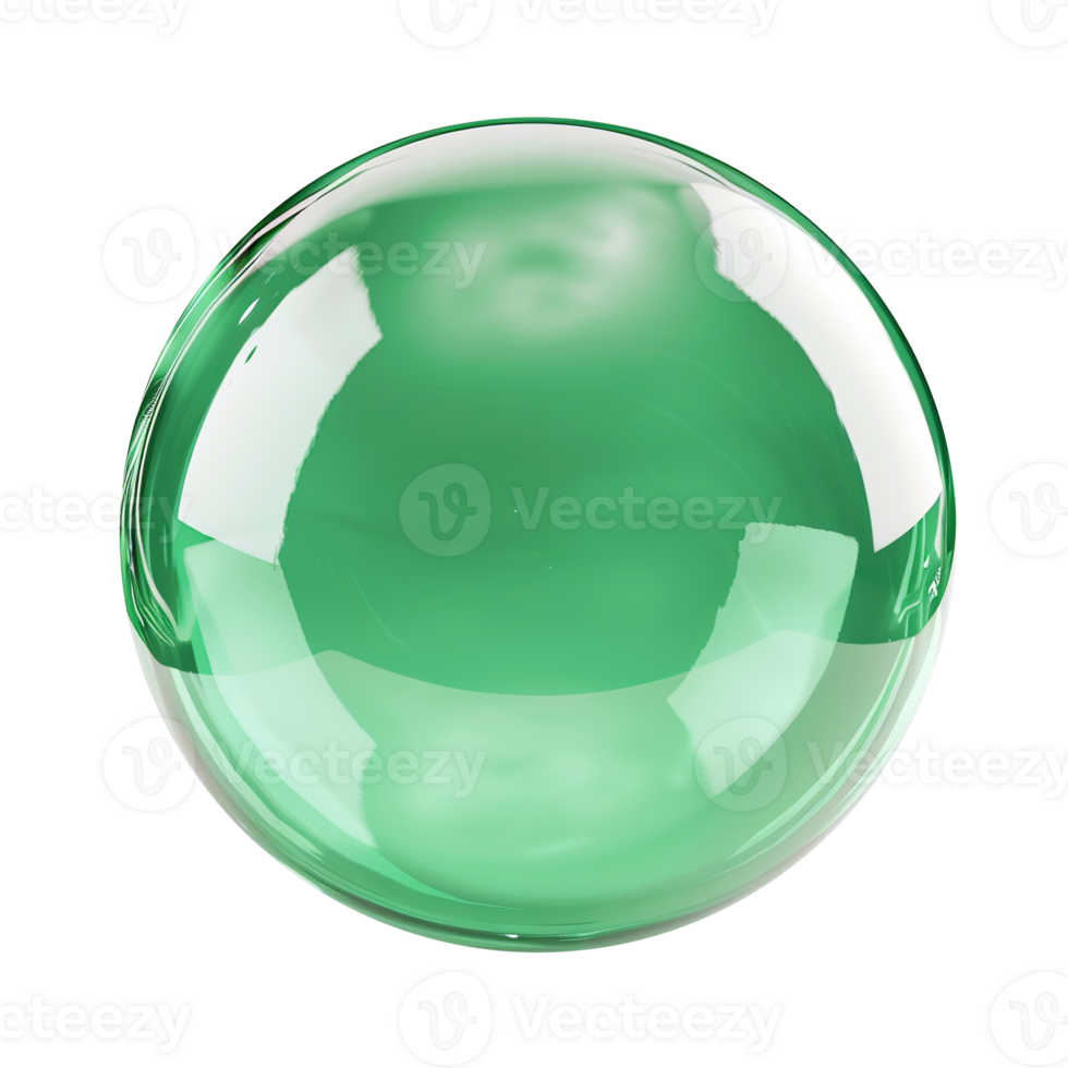 Shiny Green Bubble on Transparent Background png