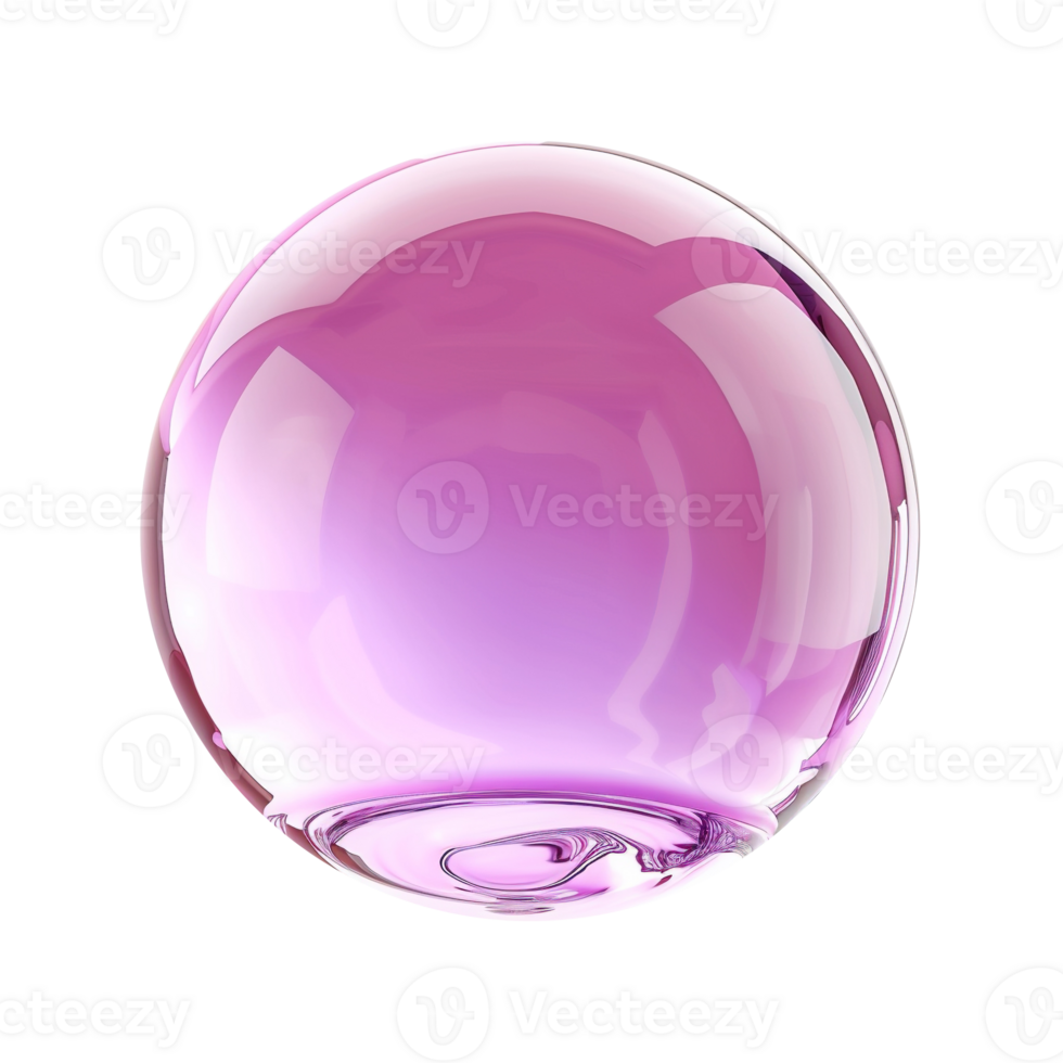 Shiny Pink Bubble on Transparent Background - Sphere Ball Bubble png