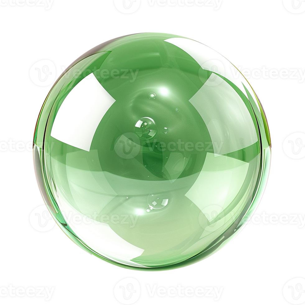 Shiny Green Bubble on Transparent png