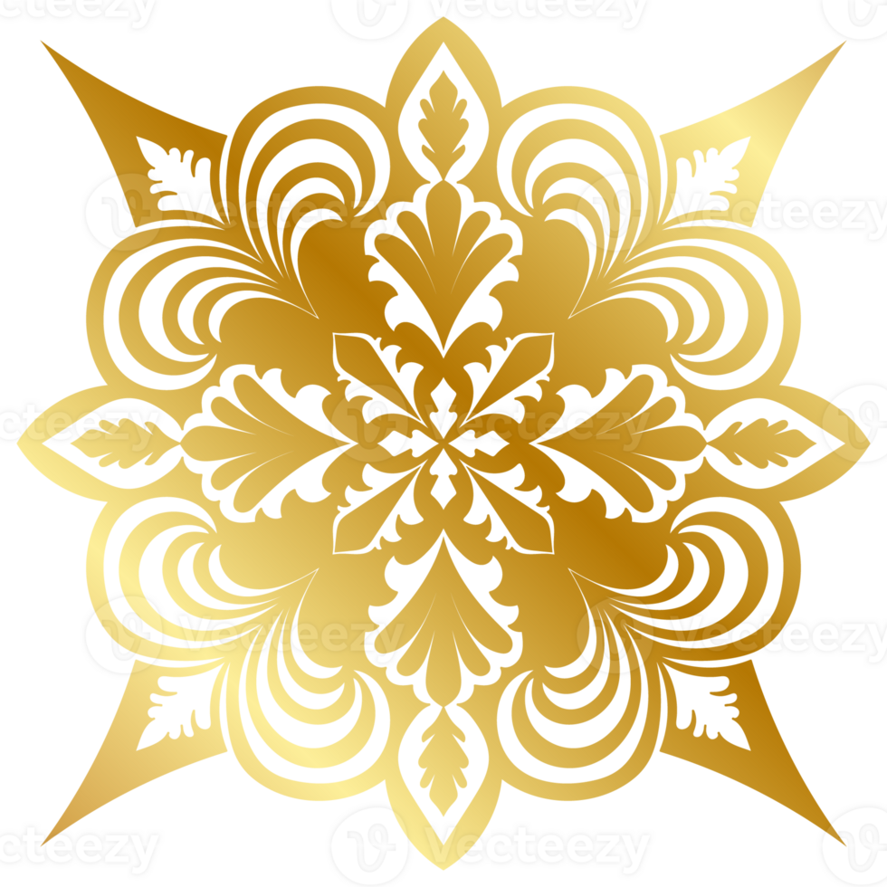 gold gradient mandala Abstract elements for luxurious decoration png