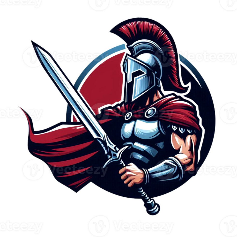 Simple and elegant logo mascot, Spartan Logo, transparent background png