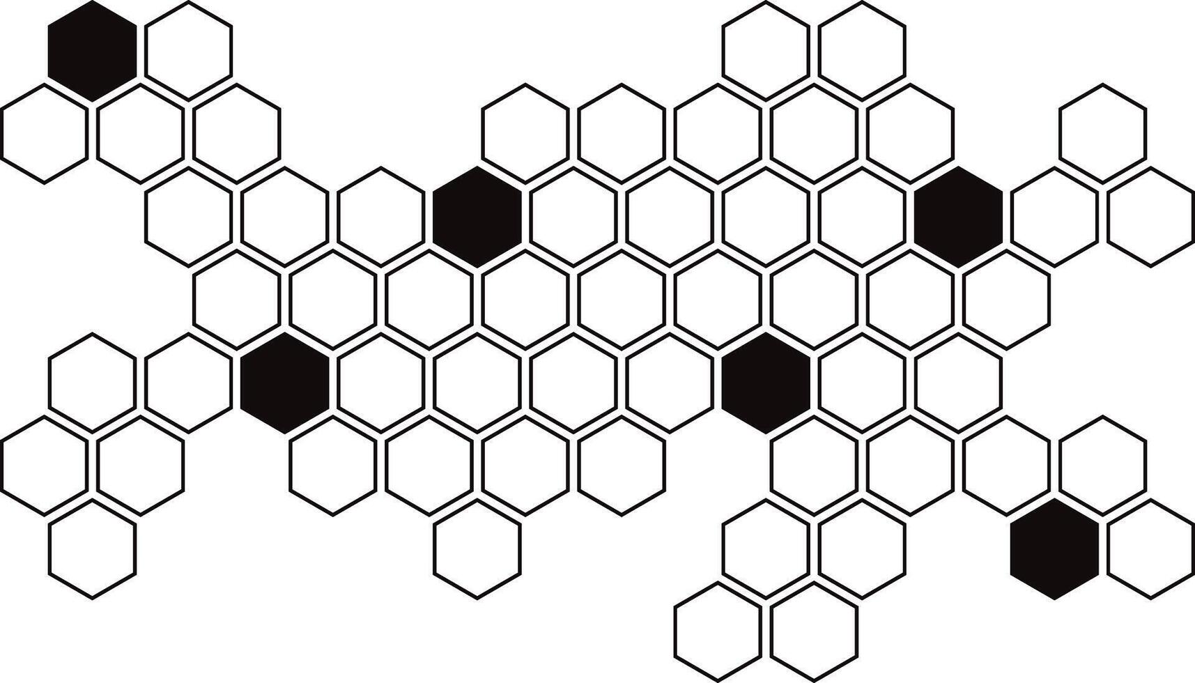 simple abstract black color geometric hexagon honeycomb pattern a white background with a black and white pattern vector