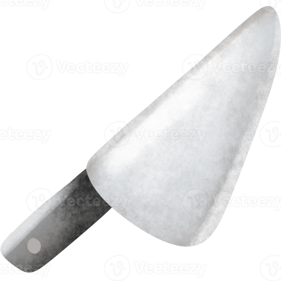 cartoon kitchen knife with dark grey handle png