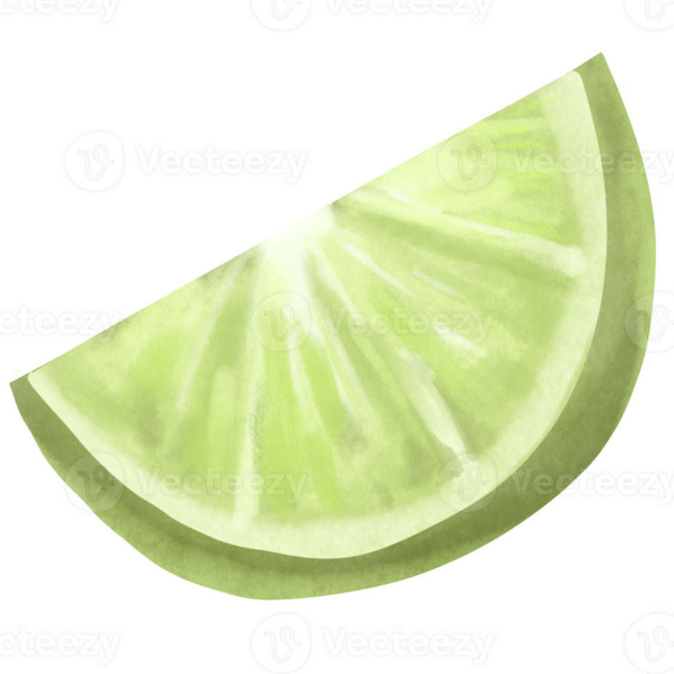 Ripe slice of green lime png