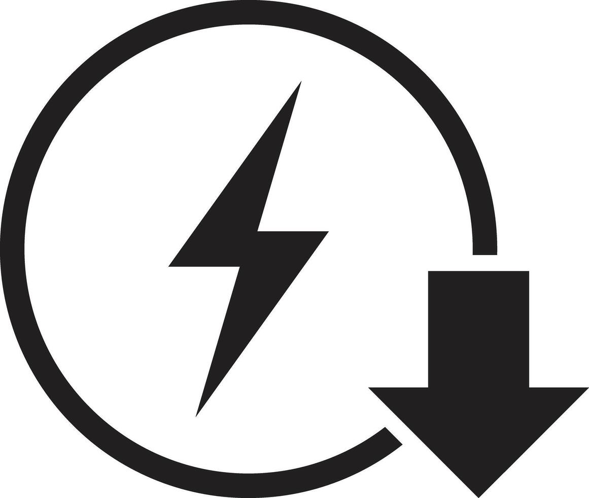 Energy reduction icon in trendy style . Electricity power reduction sign . Reduce consumption energy icon vector