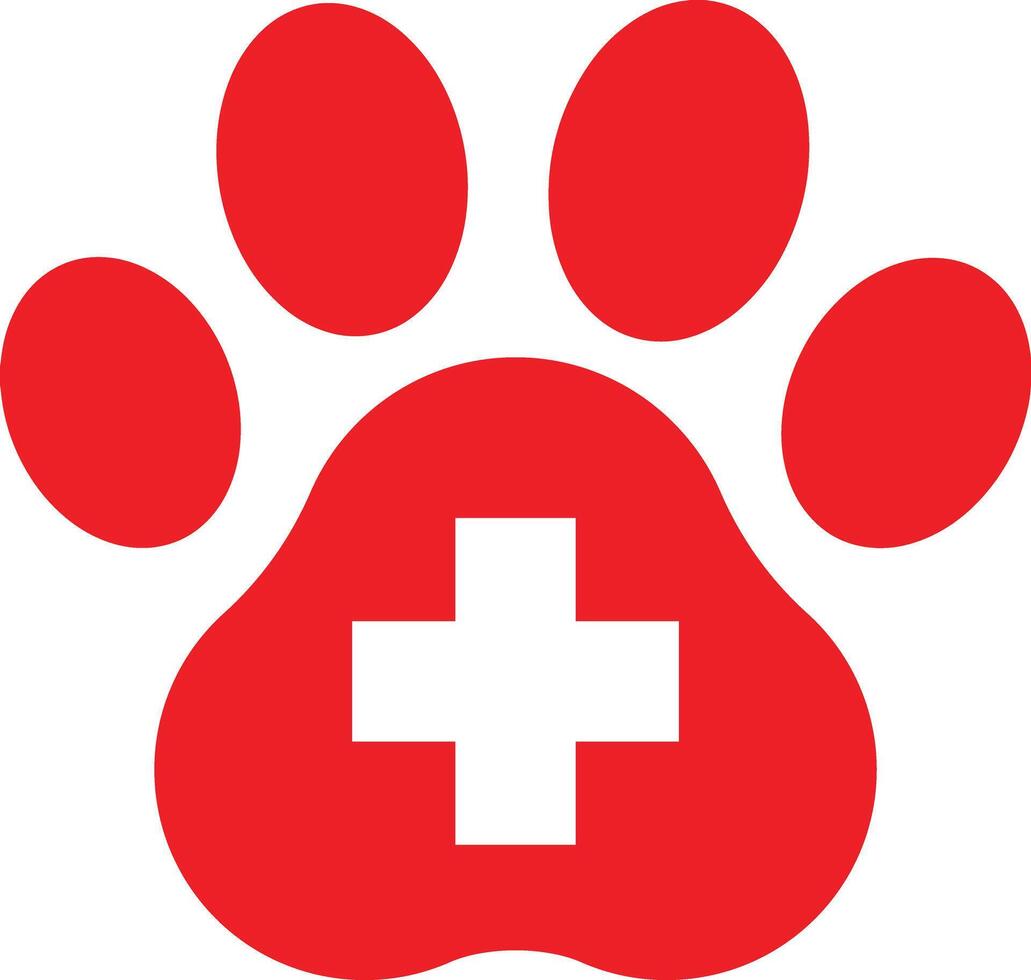 Paw first aid icon isolated on white background . Pets first aid symbol . illustration vector