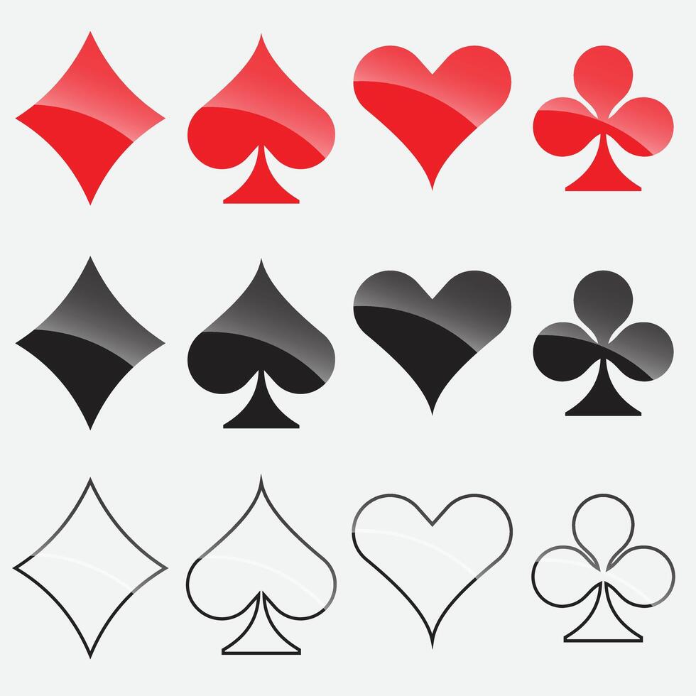 playing card icon set vector