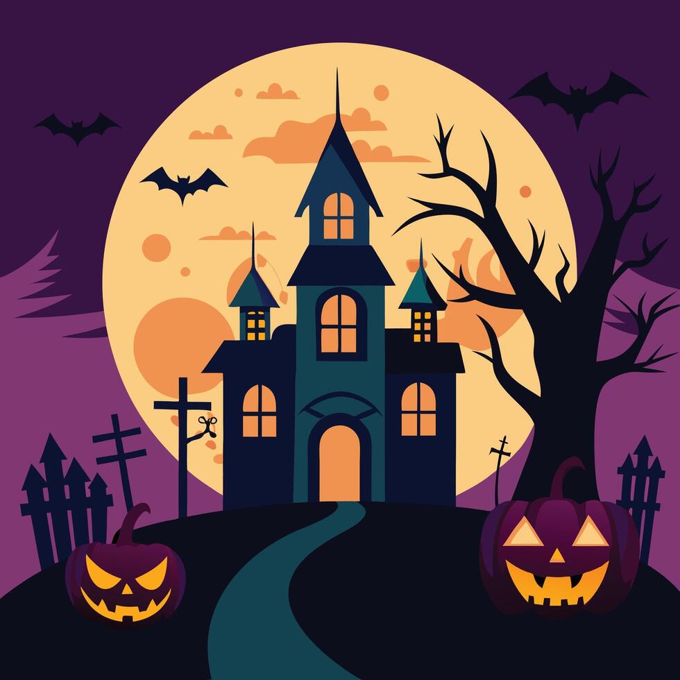 Halloween Background Template Design vector