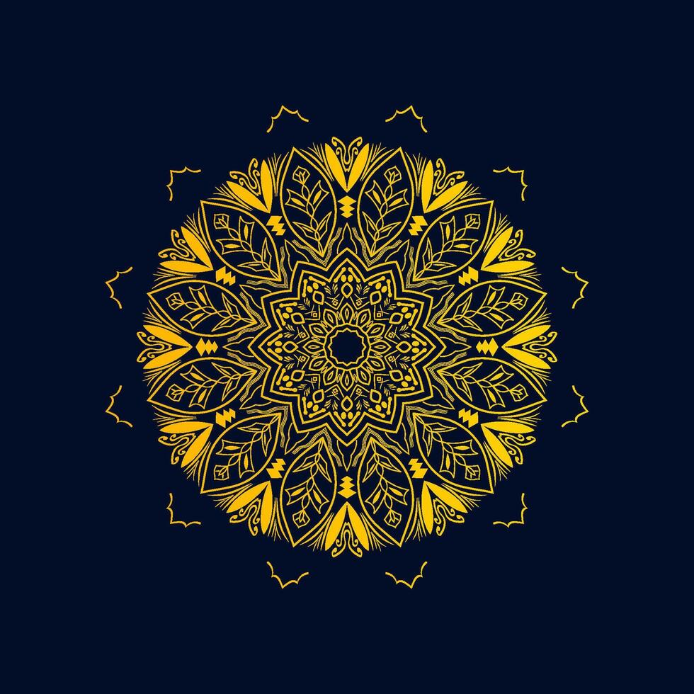 Golden effect luxury mandala vector