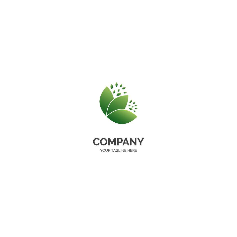 Leaf logo modern style vector