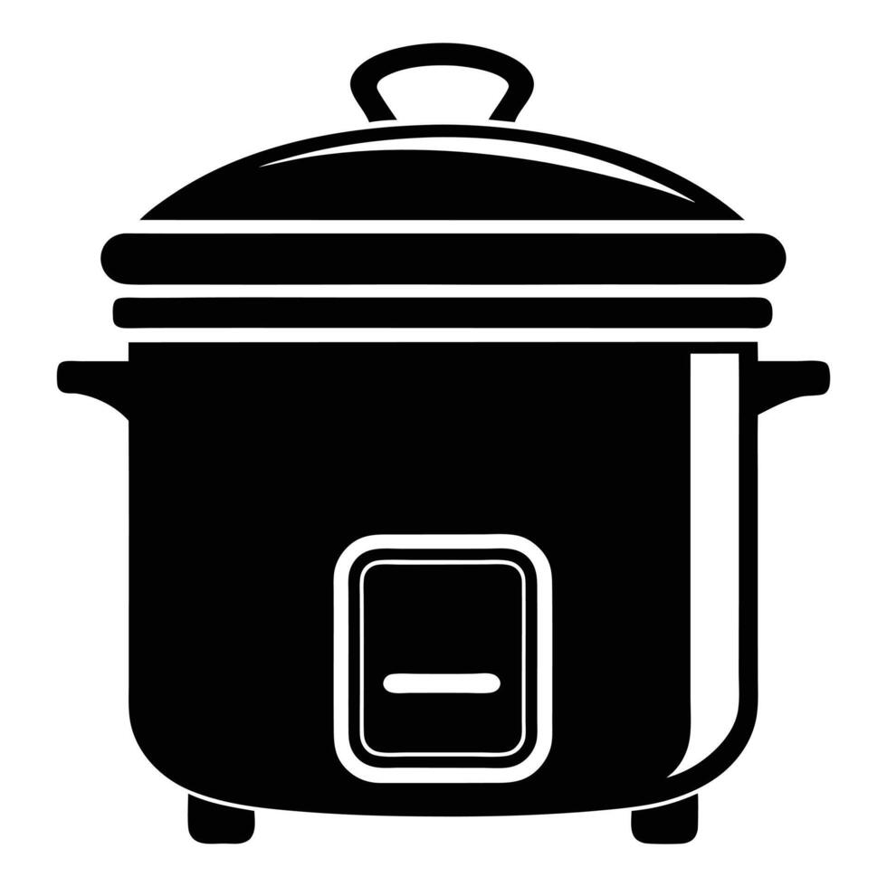 Rice Cooker solid glyph illustration on white background vector