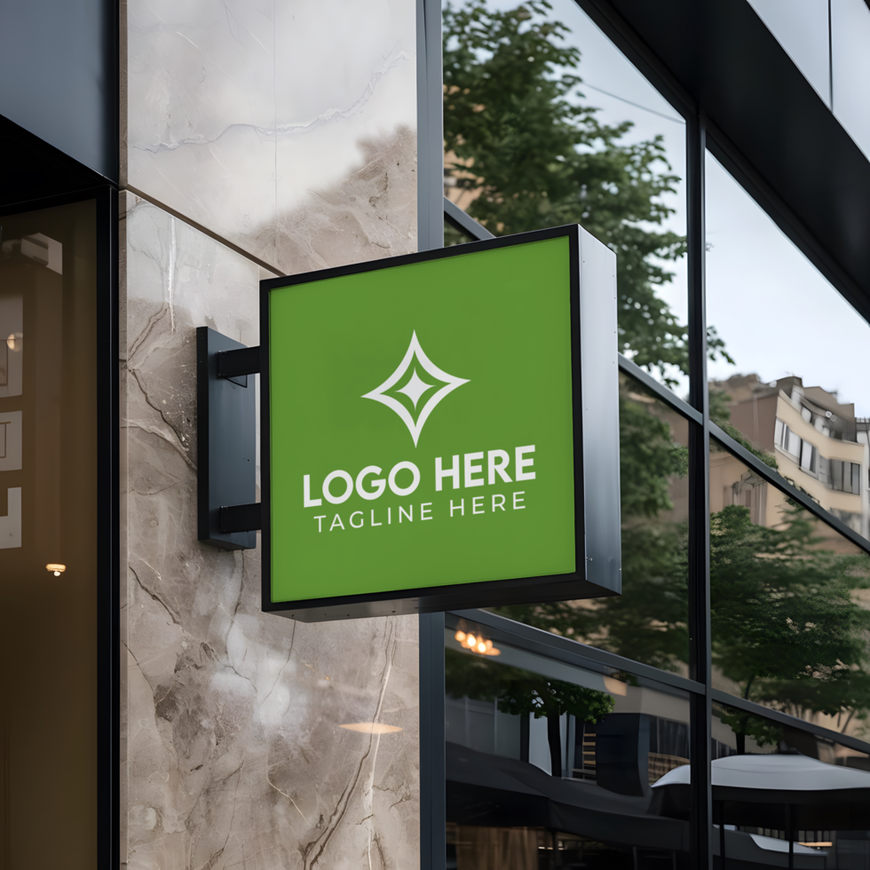 Outdoor Shop Signage Advertising Mockup psd