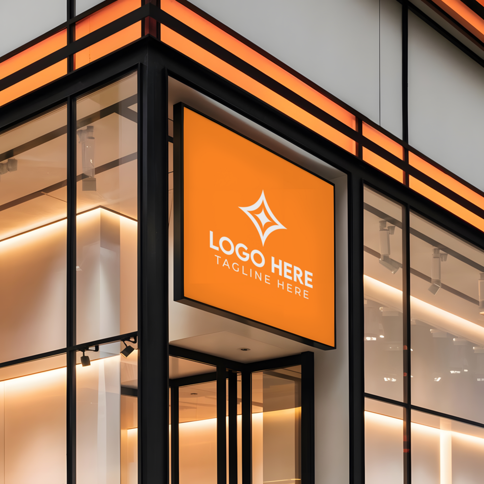 Outdoor Shop Sign Board Advertising Mockup psd