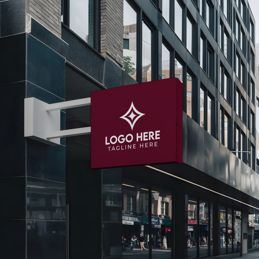 Outdoor Shop Signage Advertising Mockup psd