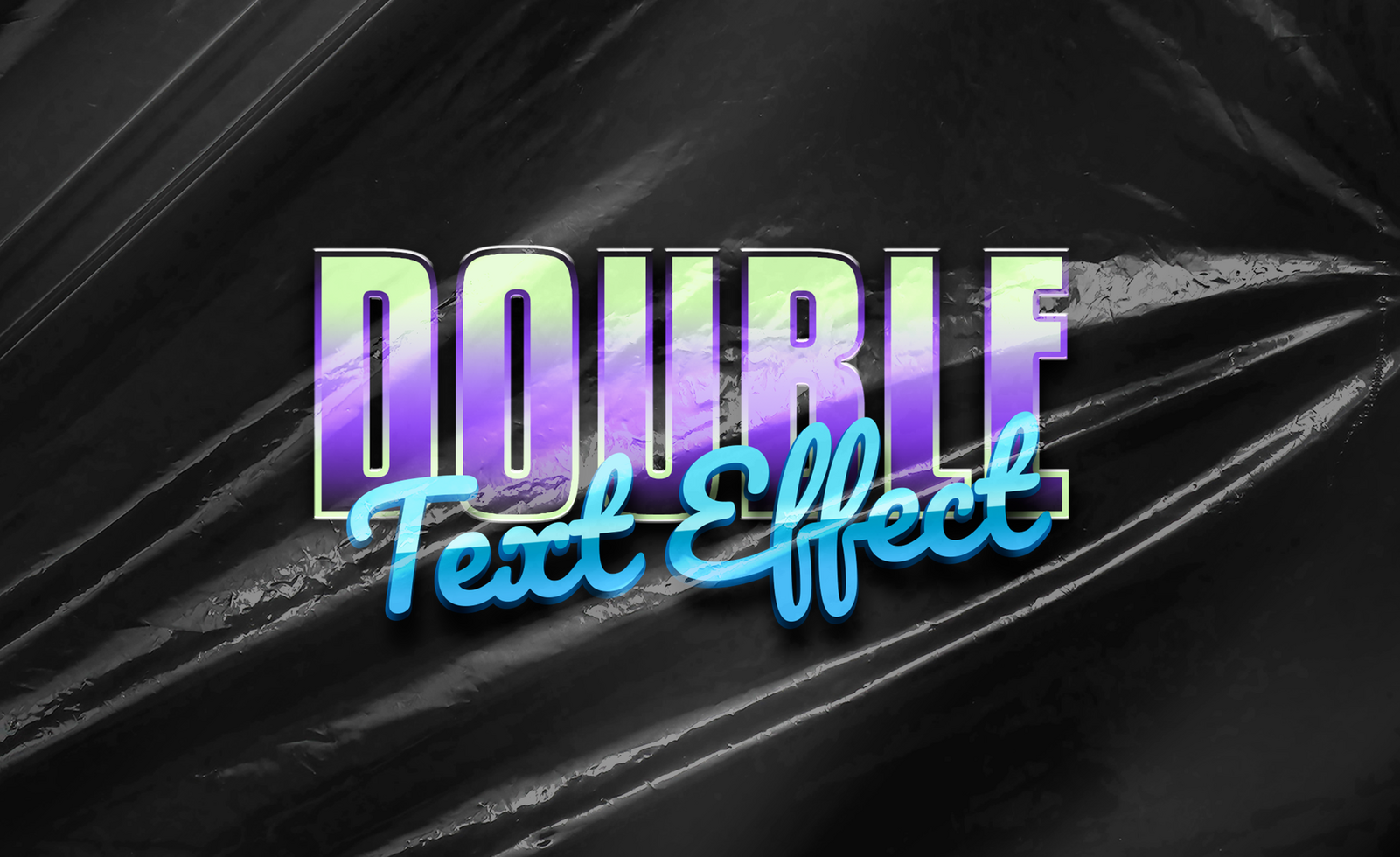 Double Text Effect psd