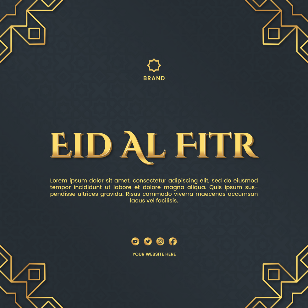 Eid Al Fitr Greeting Postcard Minimalist Design Template psd