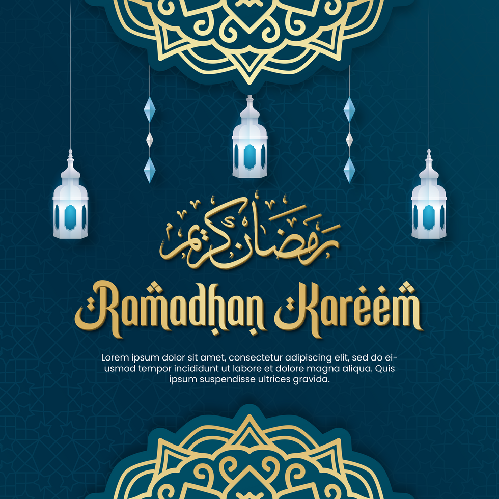 Ramadan Kareem Elegant Design Greeting Post Card Template psd