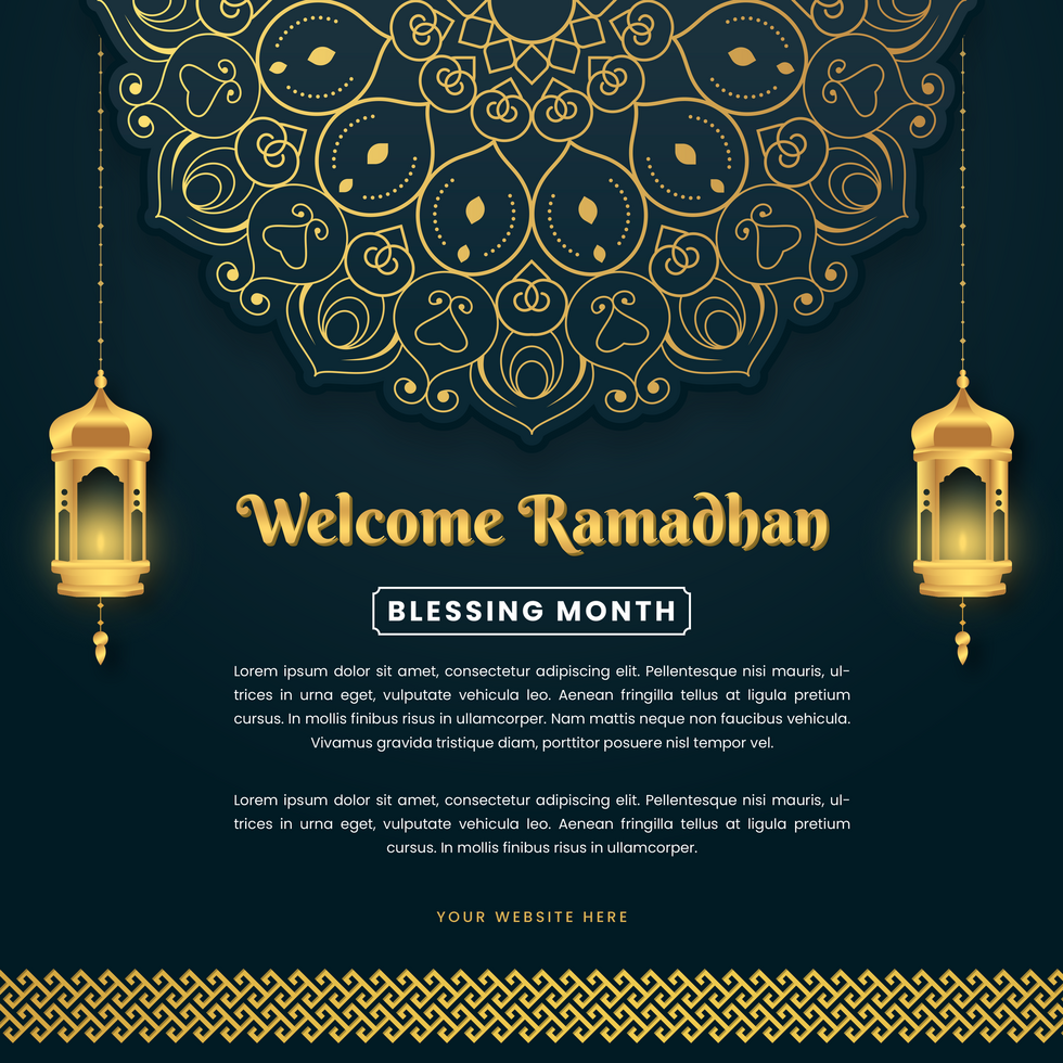 Marhaban Ya Ramadhan Luxury Minimalist Design Greeting Post Template psd