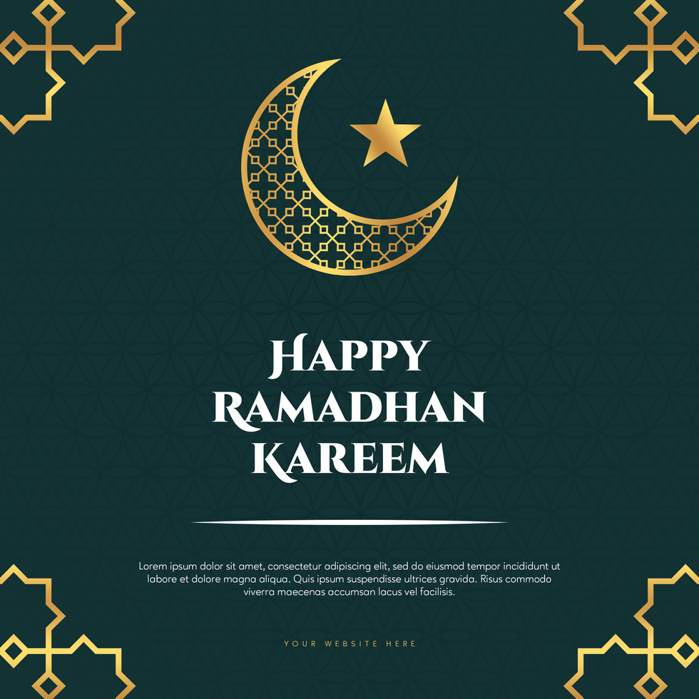 Happy Ramadan Kareem Minimalist Design Greeting Postcard Template psd