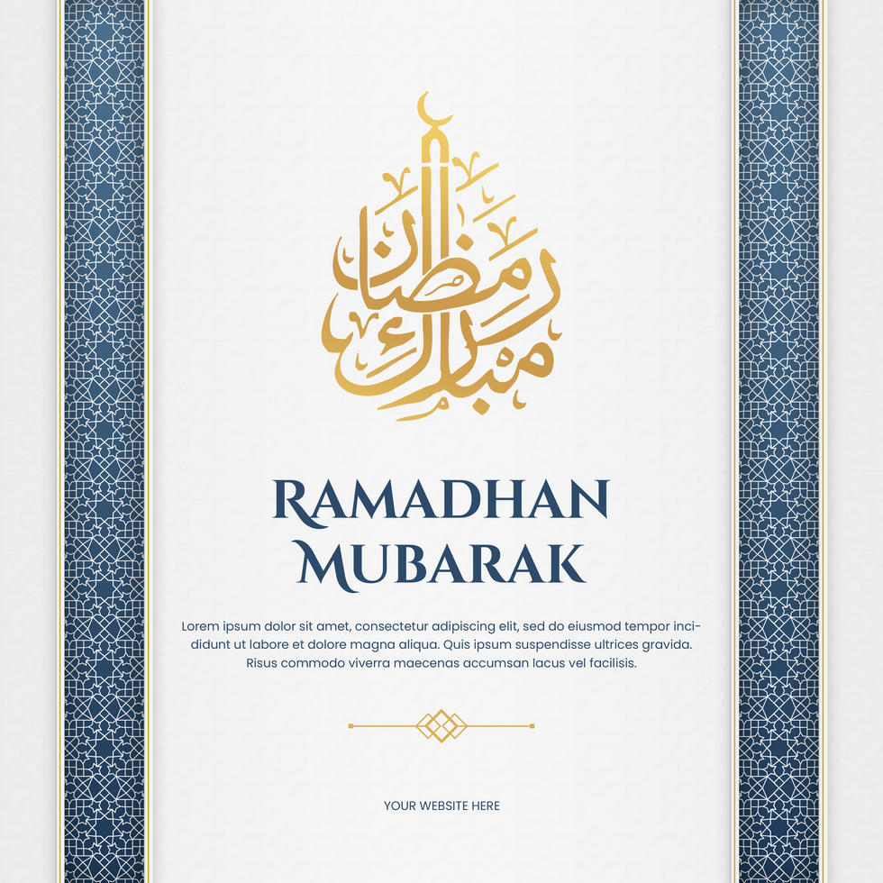 Ramadhan Mubarak Elegant Minimalist Design Greeting Post Template psd