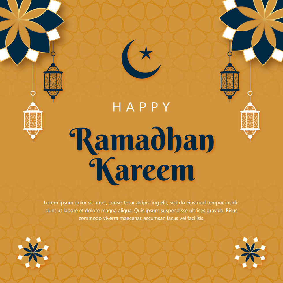 Happy Ramadan Kareem Greeting Post Minimalist Design Template psd