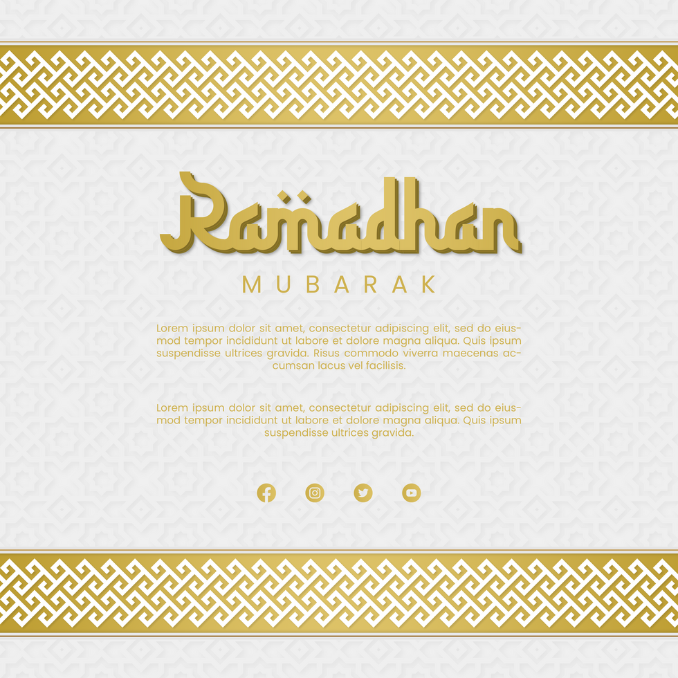 Ramadhan Mubarak Luxury Minimalist Greeting Postcard Template Design psd