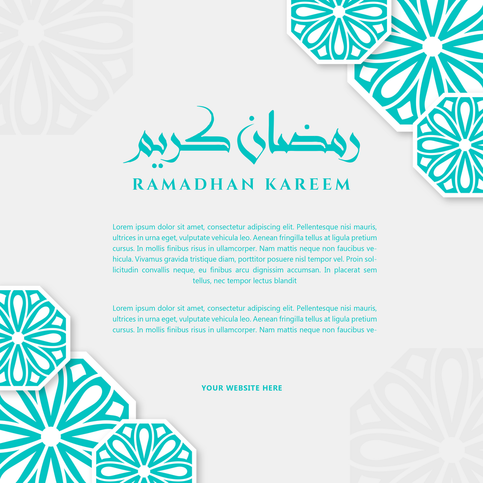 Ramadhan Kareem Greeting Postcard Template Design Minimalist psd