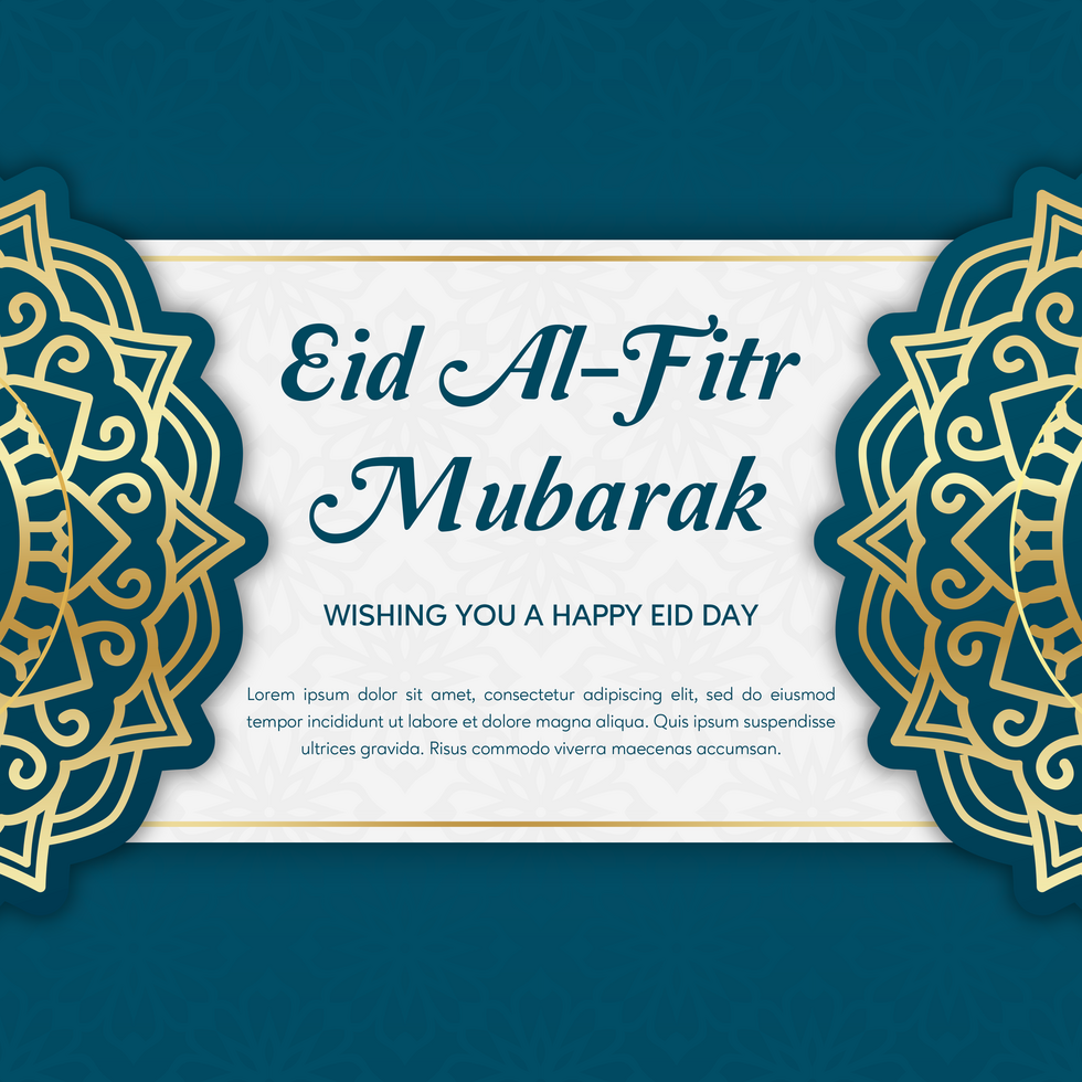 Eid Al Fitr Mubarak Minimalist Design Template Greeting Post psd