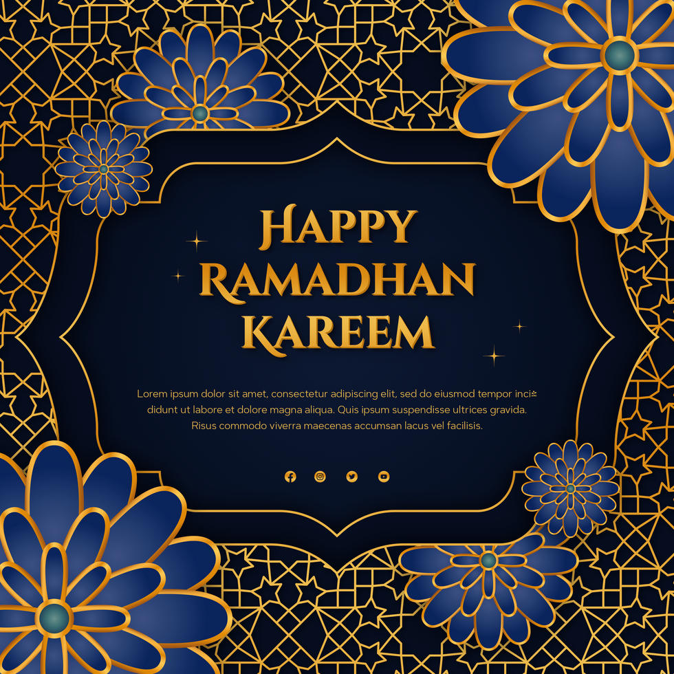Eid Al Fitr Greeting Card Ramadan Template Design psd