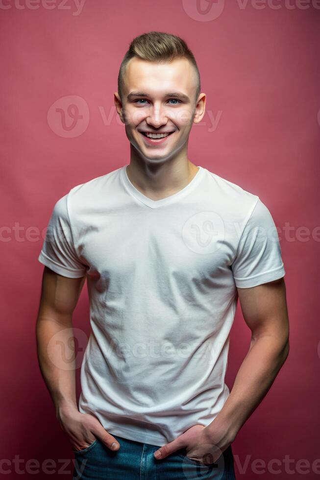 Russian Endomorph Fatty College Boy, Sophisticated, Streamlined, T Shirt Mockup Model, Ideal For A Mockup for Multi-purpose, Travel, Music photo