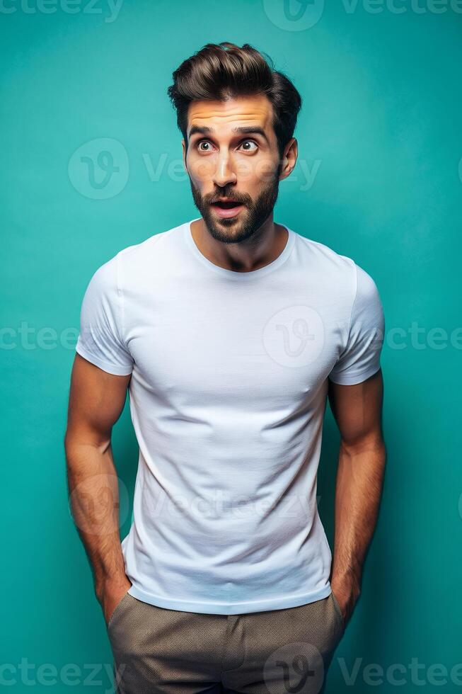 Italian Athletic Working Professional, Chic, Simple, T-Shirt 3D Rendering, Ideal For A Mockup for Magazine, Personal, Technology photo