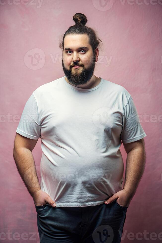 European Overweight Working Professional, Fresh, Harmonious, Half Sleeves, Ideal For A Mockup for Business, Photography, Events photo