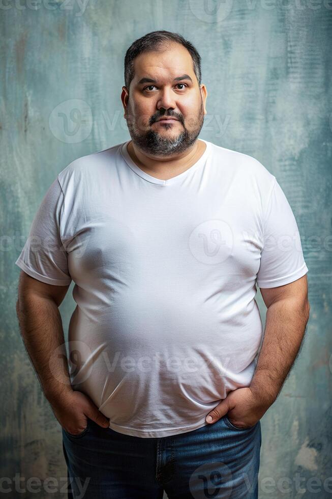 Argentine Overweight Middle-Aged, Elegant, Streamlined, T-Shirt 3D Rendering, Template Of Fashion Clothes for Multi-purpose, Entertainment, Music photo