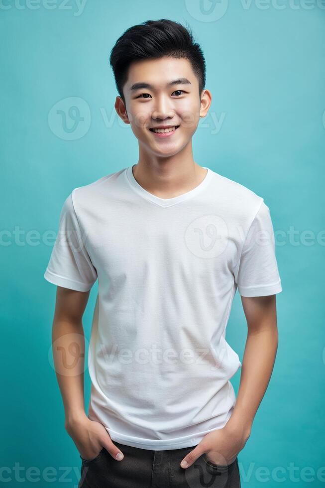 Vietnamese Underweight College Boy, Sleek, Streamlined, Perfect For Fashion, Clothing, Universal Clothing for Retail, Travel, Technology photo