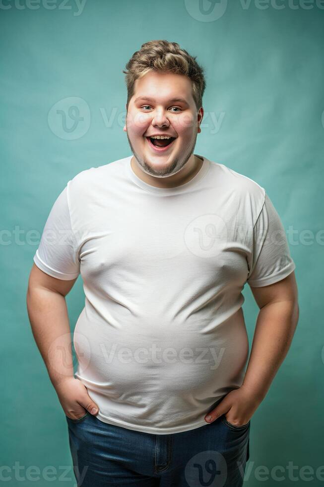 Dutch Endomorph Fatty College Boy, Sleek, Crisp, Half Sleeves, Suitable For Design Mockups And Print Applications for Corporate, Wedding, Fashion photo