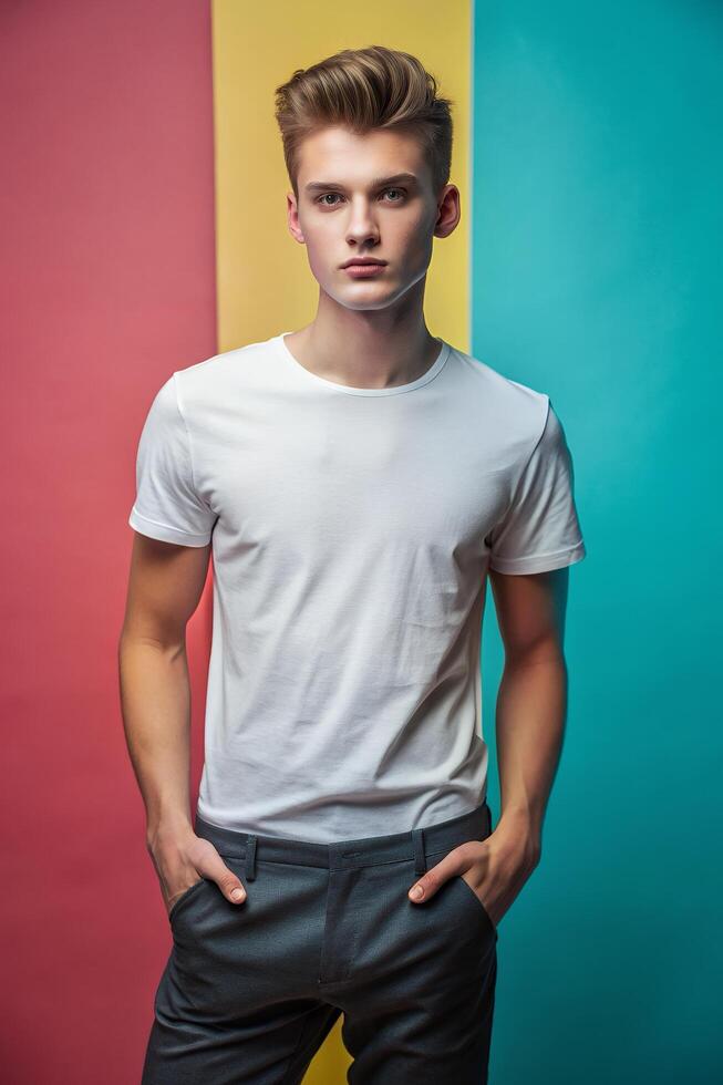 English Athletic College Boy, Innovative, Futuristic, Perfect For Fashion, Clothing, Universal Clothing for Corporate, Community, Events photo