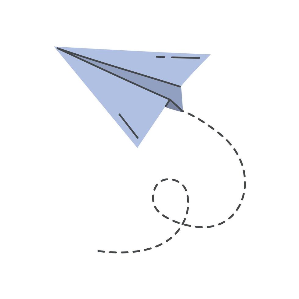 Paper airplane with flight , colored paper airplane, airplane clipart, origami airplane vector