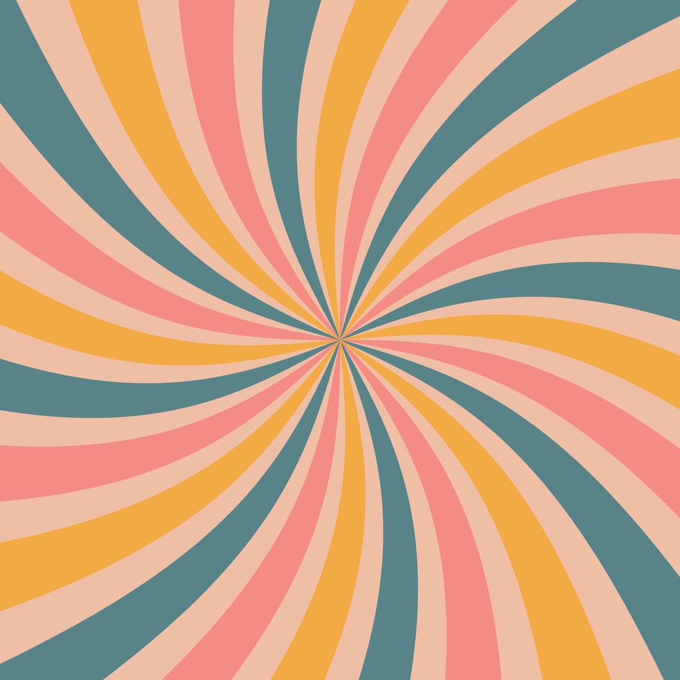 Retro horizontal sunlight background, fantasy illustration, cool retro swirl explosion, summer and carnival background vector