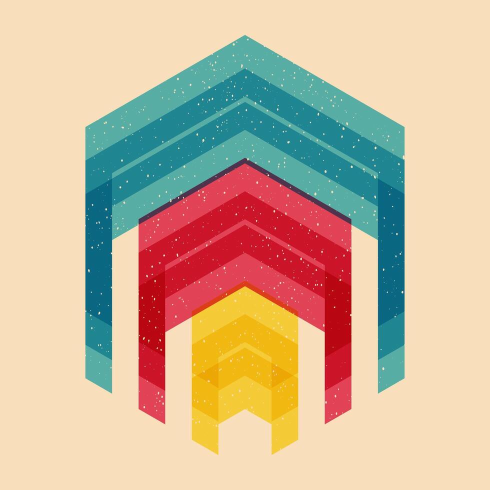 Geometric object with riso print effect. . Graphic element for fabric, textile, clothing, wrapping paper, wallpaper, poster. Graphic element. Perfect For your own decoration or design vector