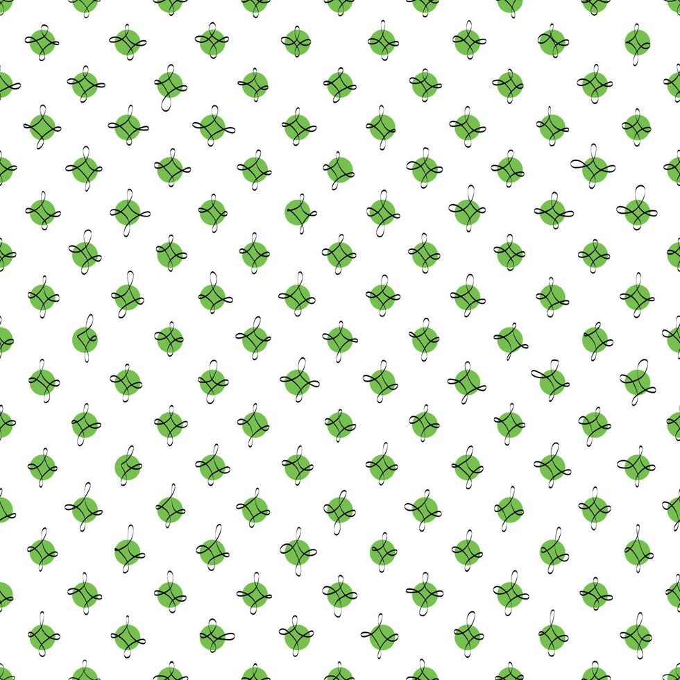 Seamless pattern with hand drawing curly lines on polka dot vector