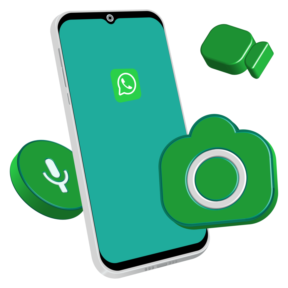 Modern 3D Template Whatsapp Interface Illustration. Internet network concept. png