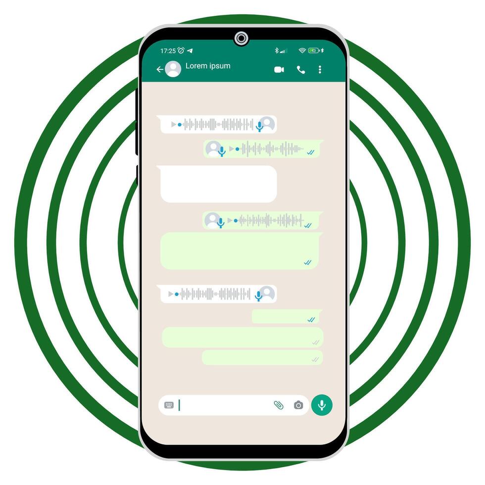 Whats App Voice Call Screenshot on Circle Background vector