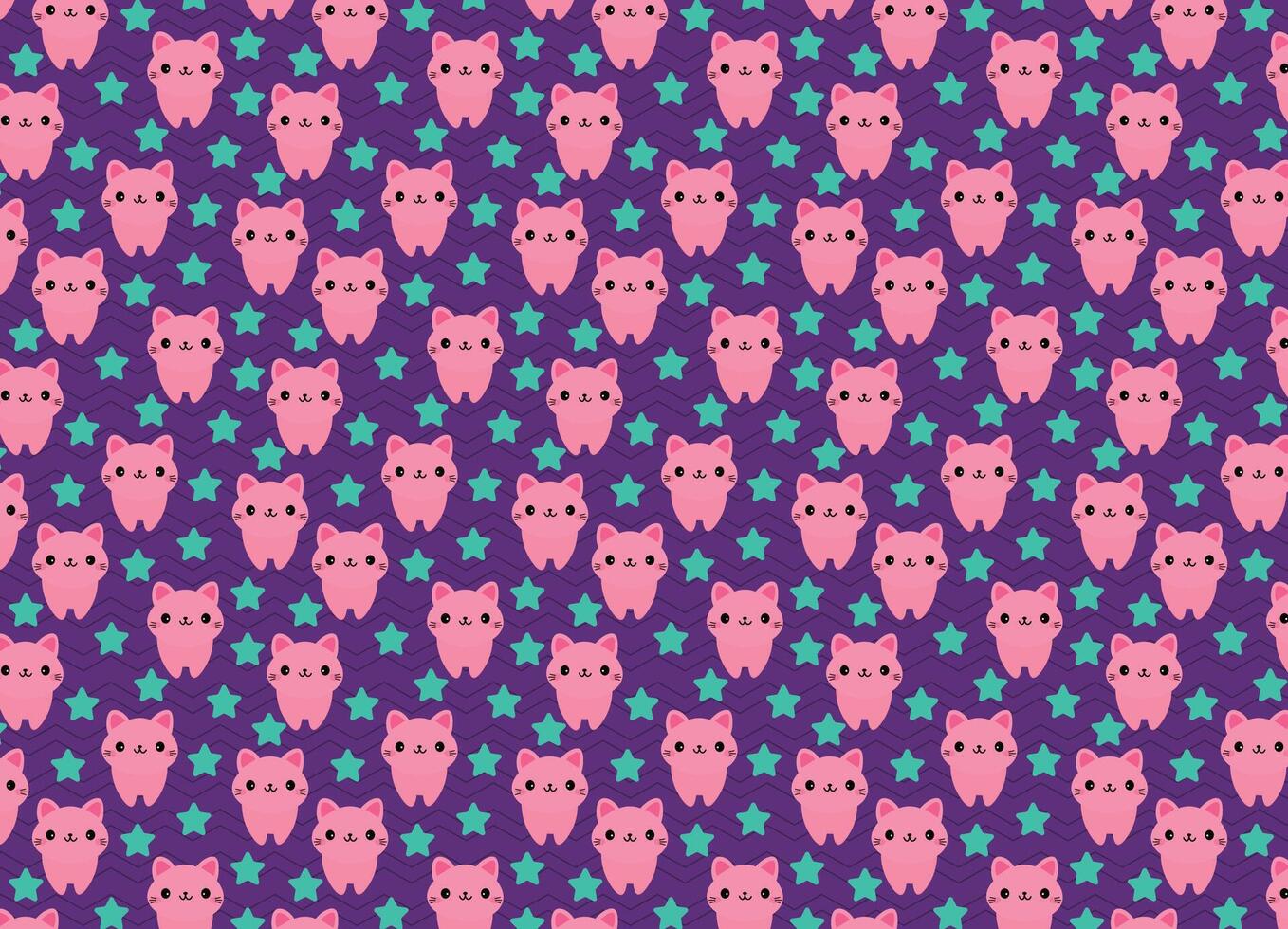 Kitten children's print, texture, paper, cute fluffy cat, pattern vector