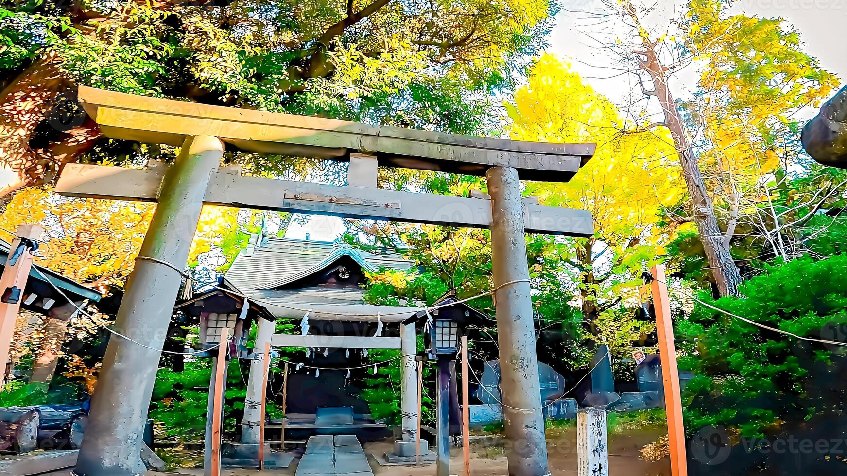 Shimane Washi Shrine, located in Shimane, Adachi Ward, Tokyo, Japan.this area is said to have been an ancient cove, where the gods landed by boat, and it is said that Takeru Takeru of Japan worshiped photo