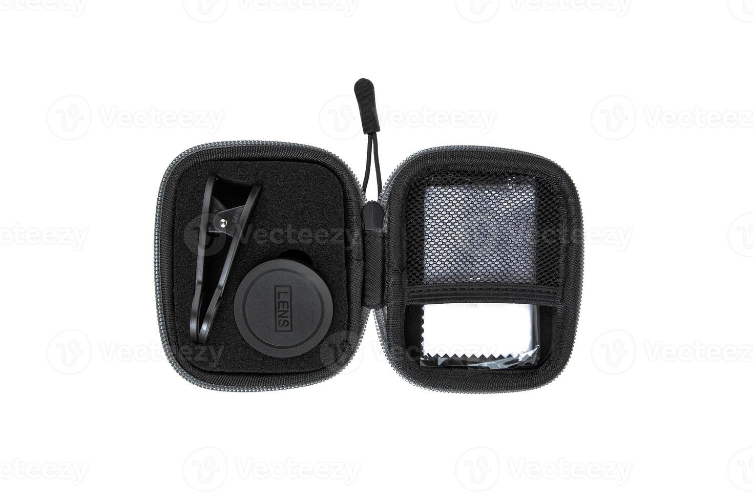 Macro lens for smartphone. Isolate on a white back photo