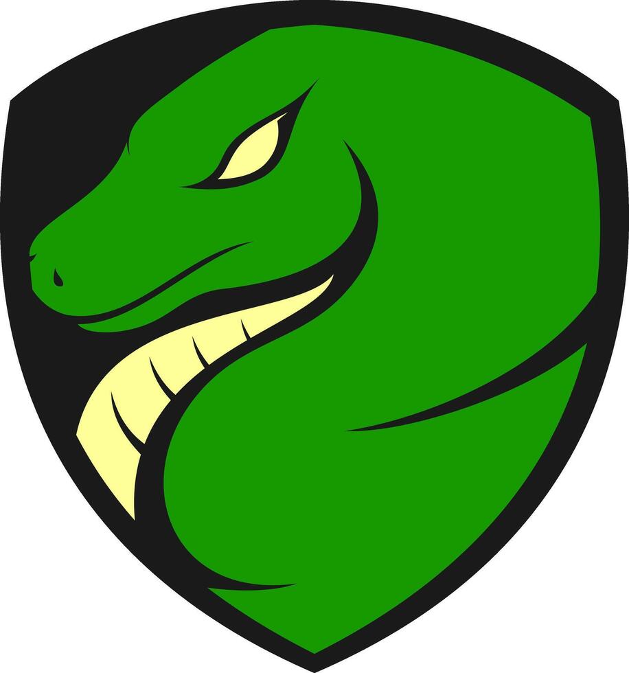 Green Phyton on a Shield Logo Design vector